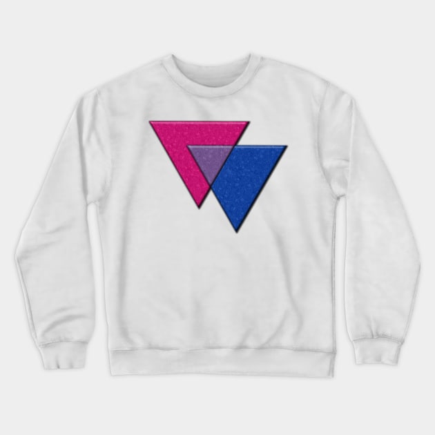 Bisexual Pride Flag Colored Triangles Symbol Crewneck Sweatshirt by LiveLoudGraphics